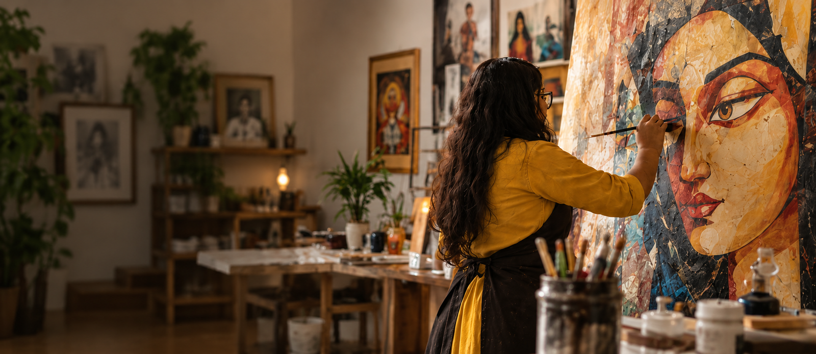 Guramar Art artist in studio